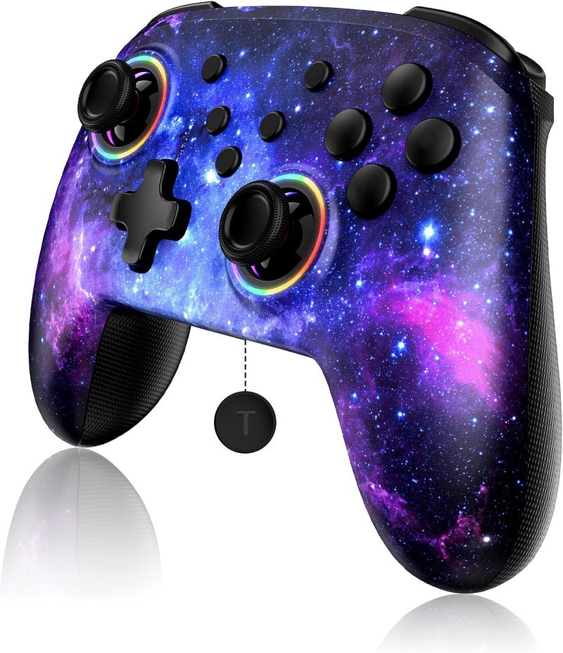 NEXIGO Wireless Controller (No Deadzone) for Switch 2 and Switch, Bluetooth Controllers for Nintendo Switch with Vibration, Motion, Turbo and LED Light (Cosmic Nebula) - Image 1